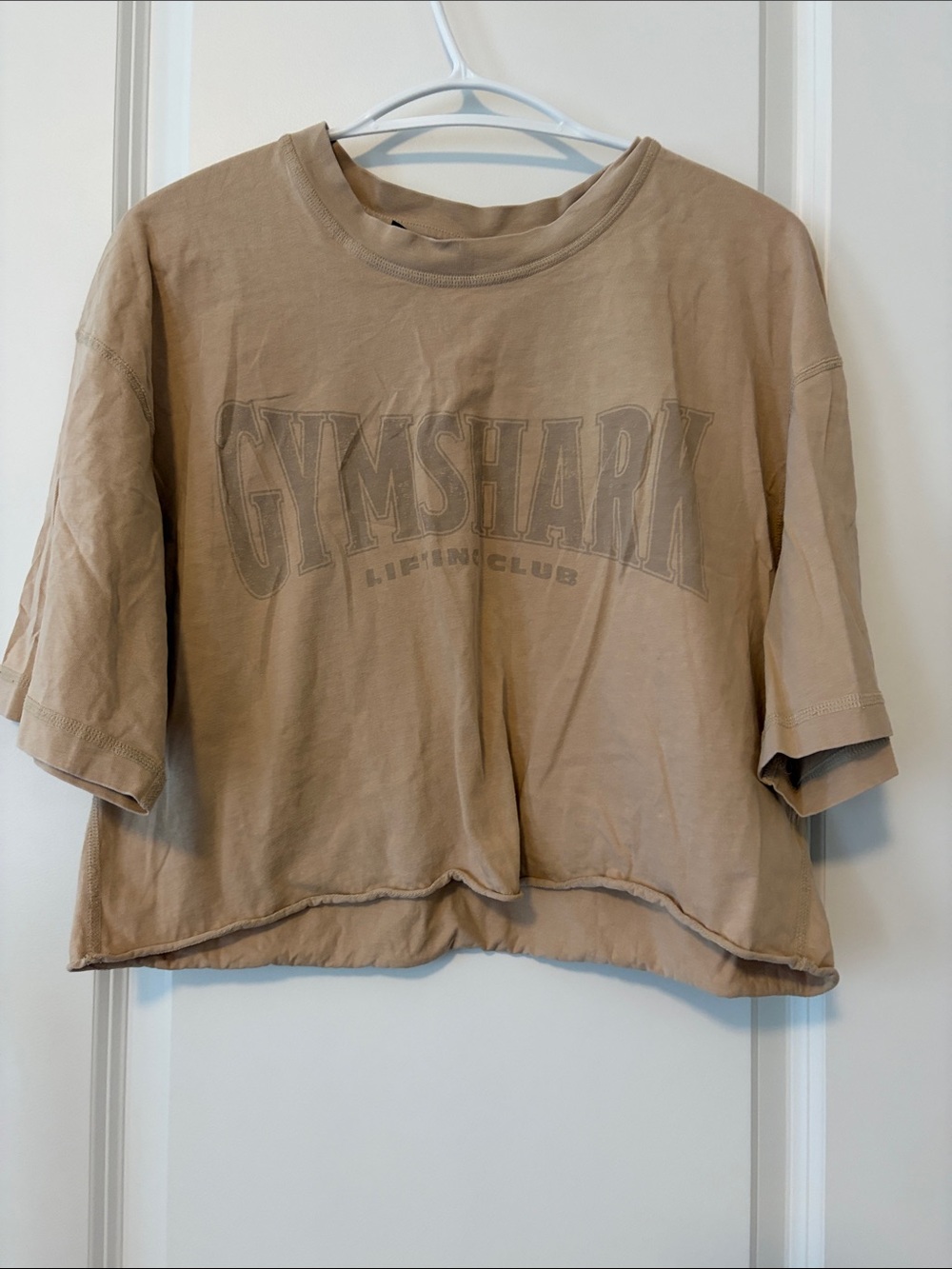 Gymshark Tan Cropped Crew Tee